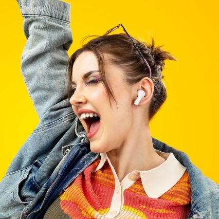 Niceboy Pins 4 - Langaton earphones kanssa ANC 400 mAh + 2x 50 mAh IPX4 valkoinen