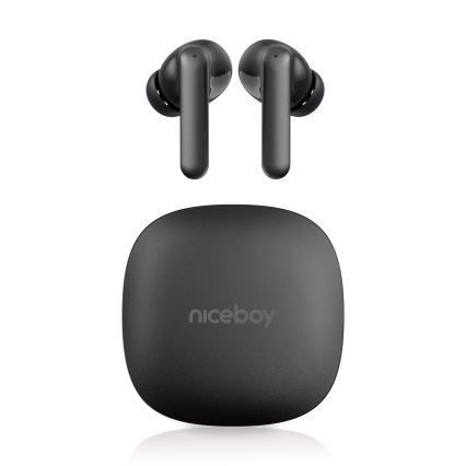 Niceboy Pins 4 PRO - Langaton earphones kanssa ANC 380 mAh + 2x 35 mAh IP54 musta