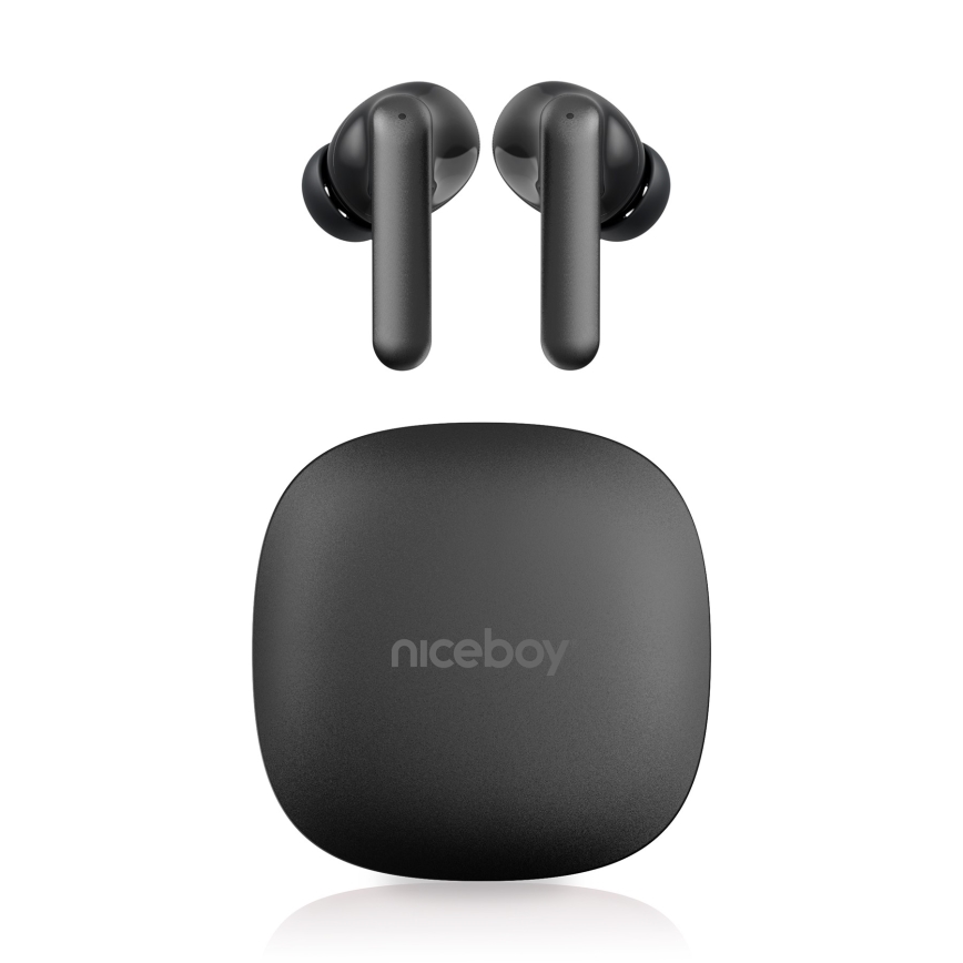 Niceboy Pins 4 PRO - Langaton earphones kanssa ANC 380 mAh + 2x 35 mAh IP54 musta