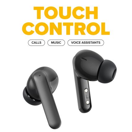 Niceboy Pins 4 PRO - Langaton earphones kanssa ANC 380 mAh + 2x 35 mAh IP54 musta