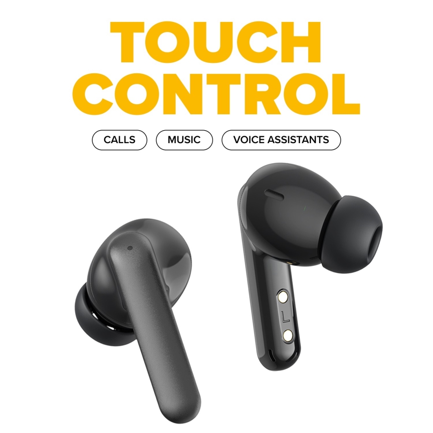 Niceboy Pins 4 PRO - Langaton earphones kanssa ANC 380 mAh + 2x 35 mAh IP54 musta