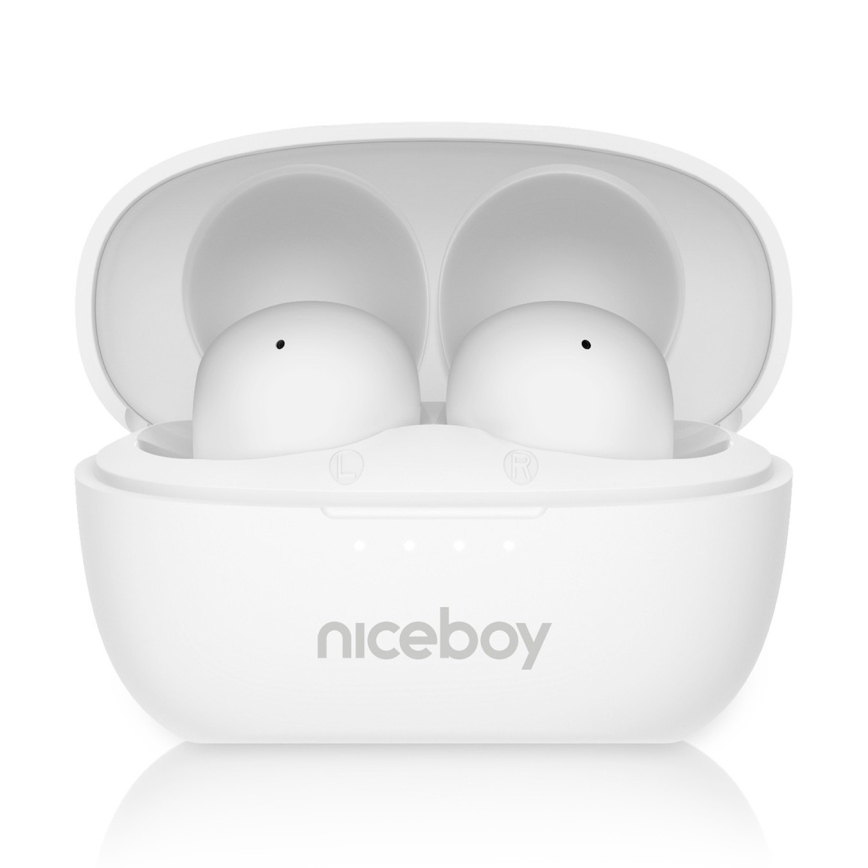 Niceboy Podsie 4 POP - Langaton earphones 400 mAh + 2x 40 mAh IPX4 valkoinen