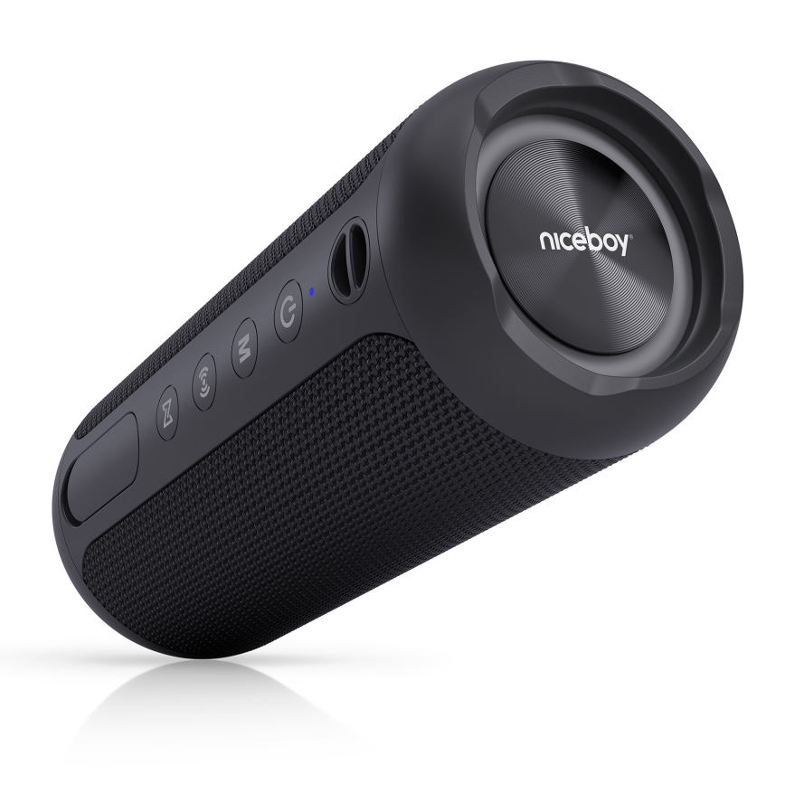 Niceboy Polaris - LED Langaton kaiutin mikrofonilla 30W/2000 mAh IPX7 musta