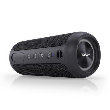 Niceboy Polaris - LED Langaton kaiutin mikrofonilla 30W/4000 mAh IPX7 musta