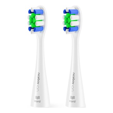 Niceboy - SETTI 2x Korvaava head Lite Hard kohteelle toothbrush ION Sonic valkoinen