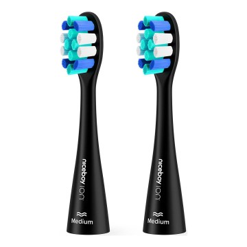 Niceboy - SETTI 2x Korvaava head Lite Medium kohteelle toothbrush ION Sonic musta