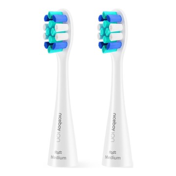 Niceboy - SETTI 2x Korvaava head Lite Medium kohteelle toothbrush ION Sonic valkoinen