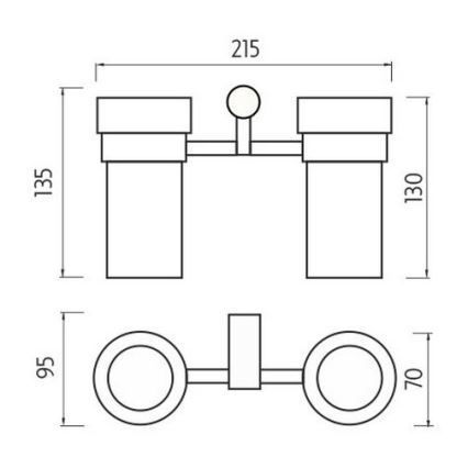 NIMCO BR 11058DW-26 - Seinälle kiinnitettävä hammasharjan pidike BORMO matta lasi/kiiltävä kromi