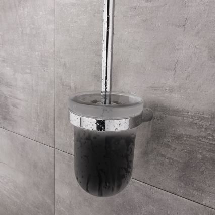 NIMCO BR 11094WN-26 - Seinälle kiinnitettävä wc-harja BORMO matta lasi/kiiltävä kromi
