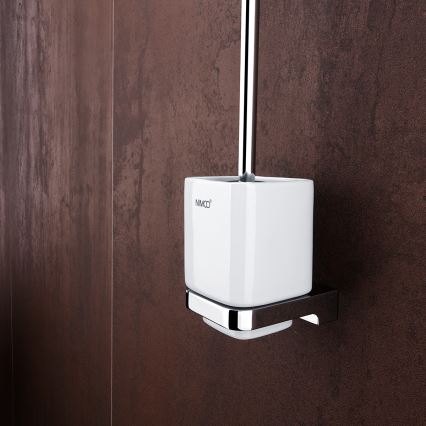 NIMCO MA 29094KN-26 - Seinälle kiinnitettävä wc-harja MAYA valkoinen/kiiltävä kromi
