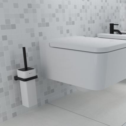 NIMCO MAC 29094K-90 - Seinälle kiinnitettävä wc-harja MAYA valkoinen/matta musta