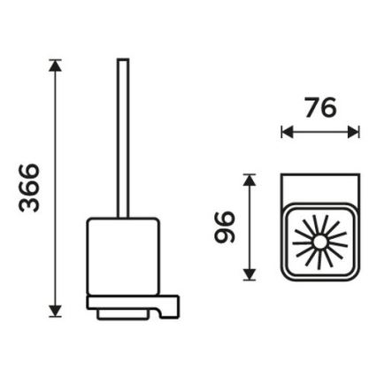 NIMCO MAC 29094KN-90 - Seinälle kiinnitettävä wc-harja MAYA valkoinen/matta musta