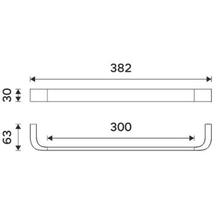 NIMCO NKC 30035-90 - Seinäpyyhepidike NIKAU 39 cm matta musta