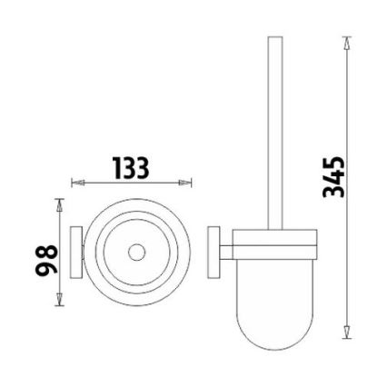 NIMCO UN 13094WN-26 - Seinälle kiinnitettävä wc-harja UNIX matta lasi/kiiltävä kromi