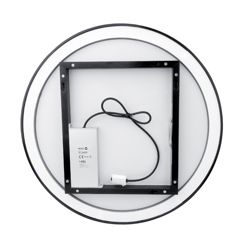 NIMCO ZPC 28001RVX-90 - Himmennettävä kylpyhuoneen LED-taustavalaistu peili LED/33W/230V 3000-6500K halkaisija 70 cm matta musta IP44