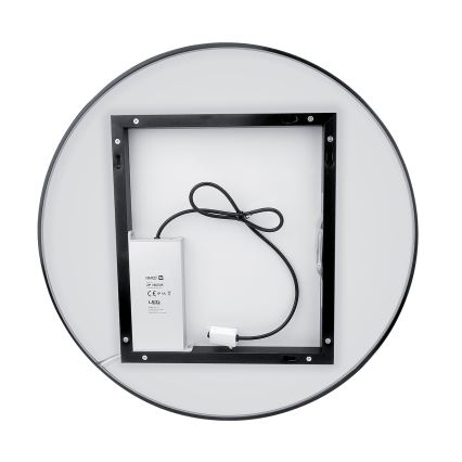NIMCO ZPC 31002RVX-90 - Himmennettävä kylpyhuoneen LED-taustavalaistu peili LED/26W/230V 3000-6500K halkaisija 80 cm matta musta IP44