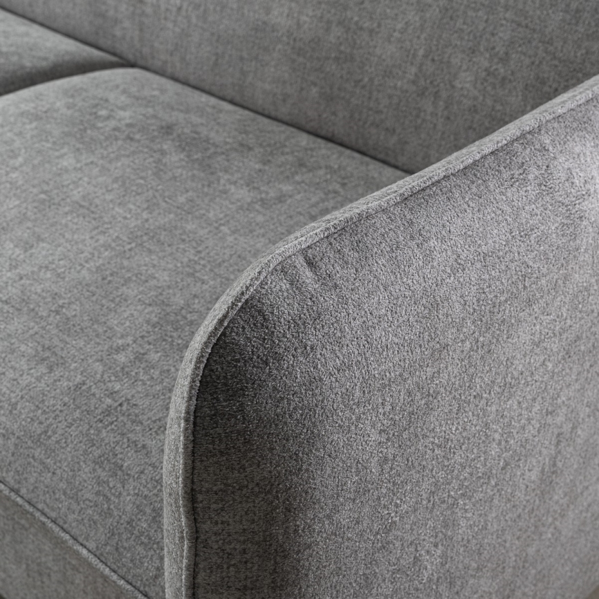 NISA L-muotoinen avattava kulmasohva säilytystilalla, harmaa, oikeanpuoleinen