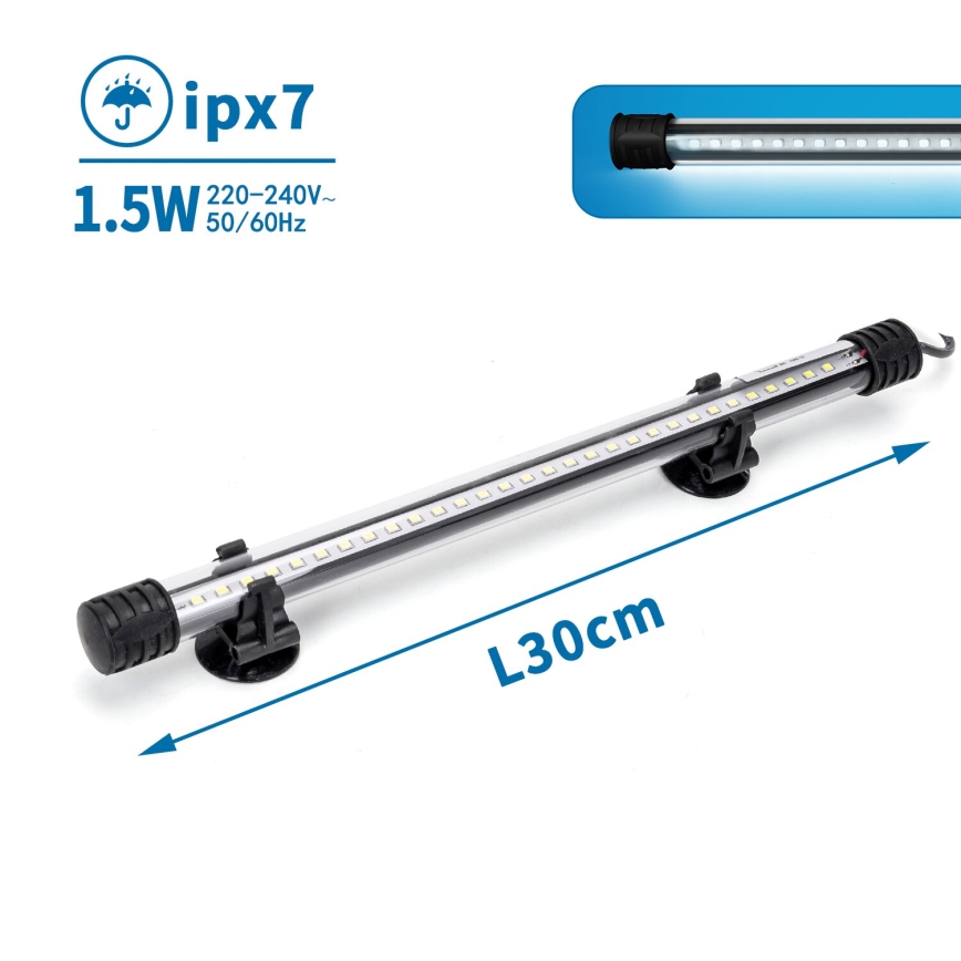 Nobleza - LED Akvaarion valaistus LED/1,5W/230V IPX7 30 cm