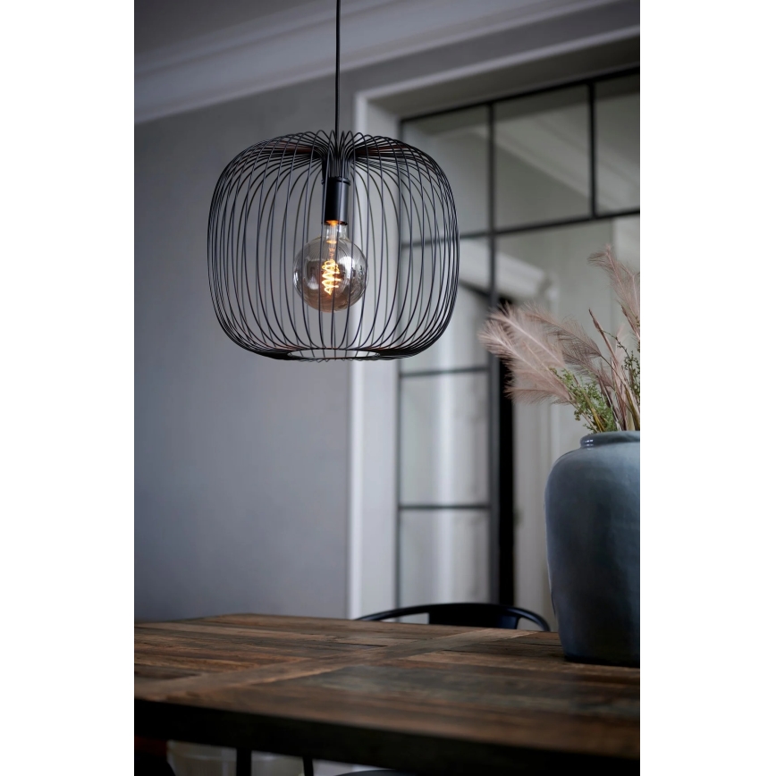 Nordlux - BERONI riippuvalaisin vaijerilla 1xE27/60W/230V musta halkaisija 40 cm