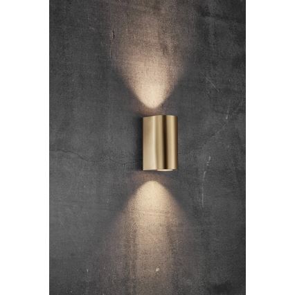 Nordlux - CANTO ulkoseinävalaisin 2xGU10/28W/230V IP44 messinki
