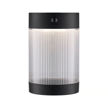 Nordlux - LED aurinkokennoseinävalaisin sensorilla COUPAR LED/3,2W/5V 3000K IP44 1800 mAh musta