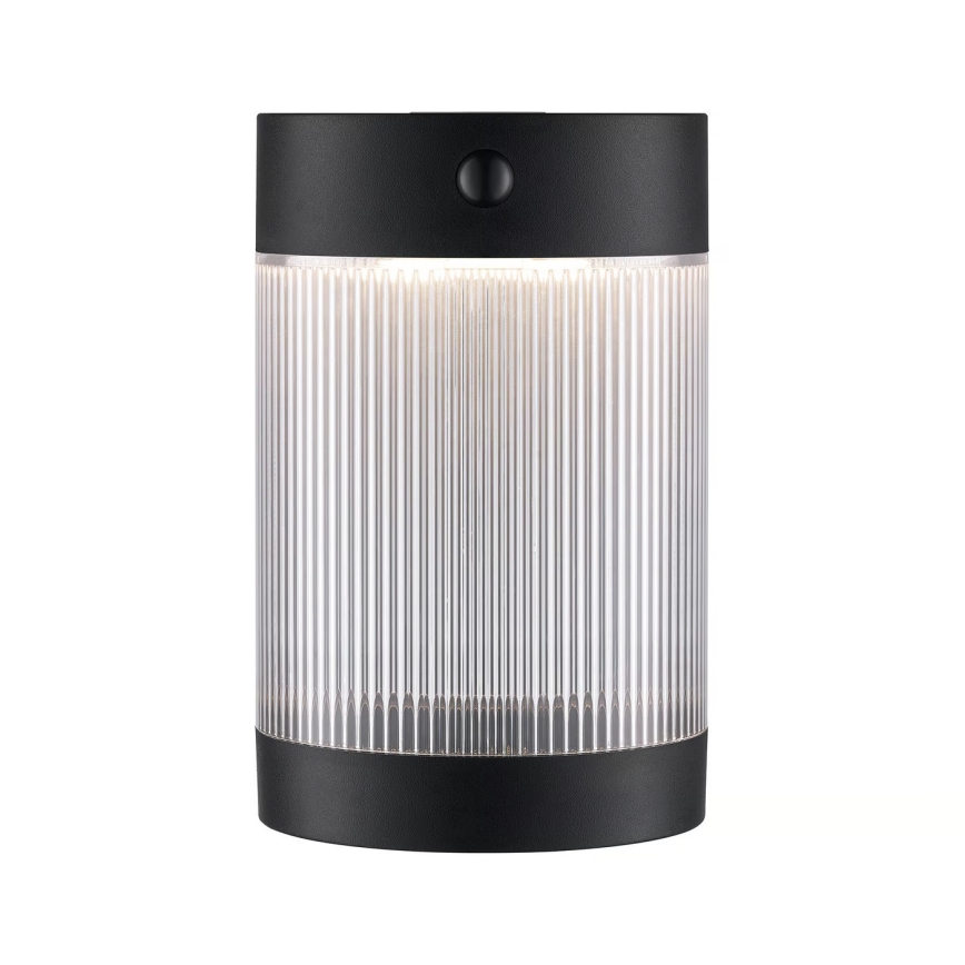 Nordlux - LED aurinkokennoseinävalaisin sensorilla COUPAR LED/3,2W/5V 3000K IP44 1800 mAh musta
