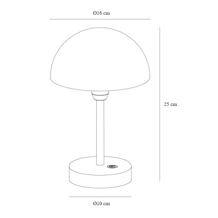 Nordlux - LED himmennettävä ladattava ulkokäyttöön tarkoitettu pöytävalaisin ELLEN LED/2,8W/3,7V IP44 musta