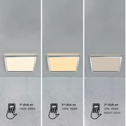 Nordlux - Himmennettävä LED-kattovalaisin kylpyhuoneeseen OJA LED/14,5W/230V 3000/4000K IP54 30x30 cm