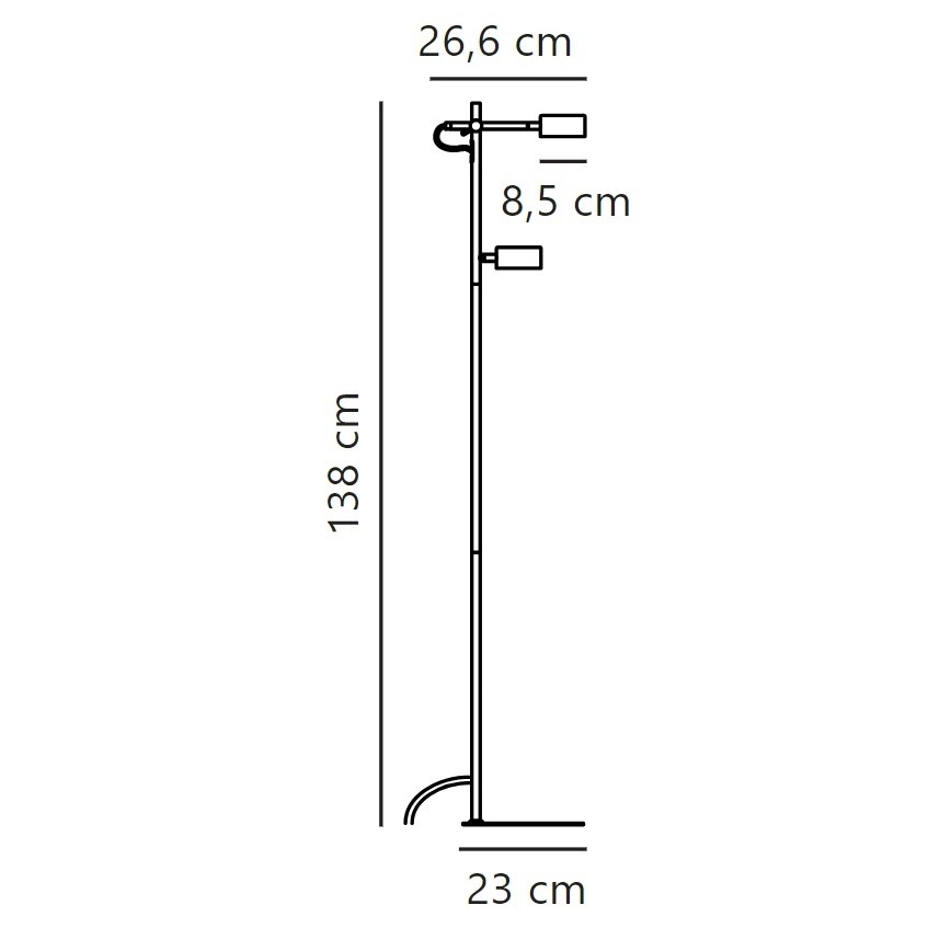 Nordlux - Himmennettävä LED-lattiavalaisin CLYDE 2xLED/4W/230V