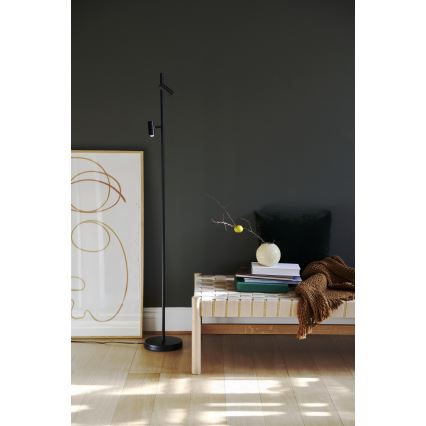 Nordlux - LED Himmennettävä kosketus lattialamppu OMARI 2xLED/3,2W/230V musta
