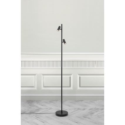 Nordlux - LED Himmennettävä kosketus lattialamppu OMARI 2xLED/3,2W/230V musta