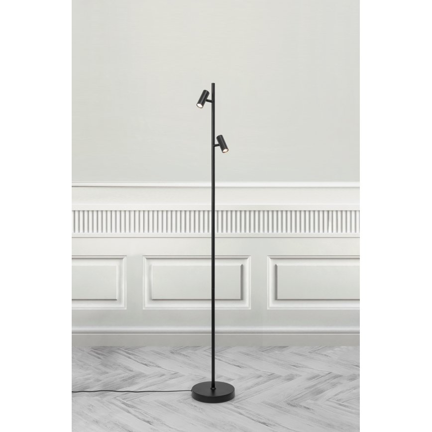 Nordlux - LED Himmennettävä kosketus lattialamppu OMARI 2xLED/3,2W/230V musta