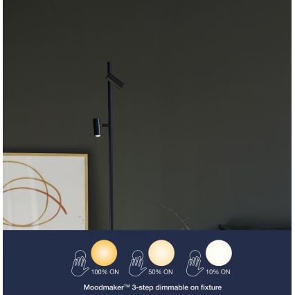 Nordlux - LED Himmennettävä kosketus lattialamppu OMARI 2xLED/3,2W/230V musta