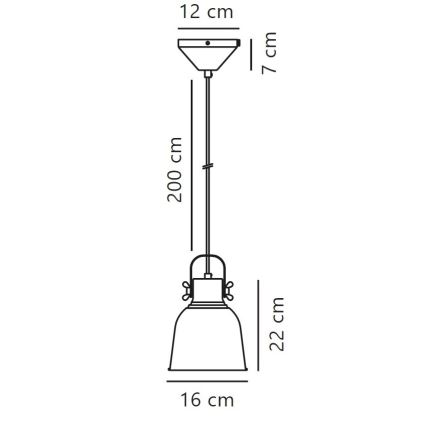 Nordlux - Kattokruunu johdossa ADRIAN 1xE27/25W/230V halkaisija 16 cm harmaa