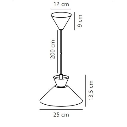 Nordlux - Kattokruunu johdossa DIAL 1xE27/40W/230V halkaisija 25 cm valkoinen