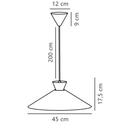 Nordlux - Kattokruunu johdossa DIAL 1xE27/40W/230V halkaisija 45 cm keltainen