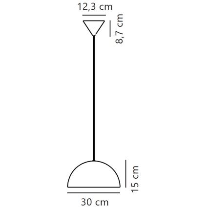 Nordlux - Kattokruunu johdossa ELLEN 1xE27/40W/230V halkaisija 30 cm valkoinen