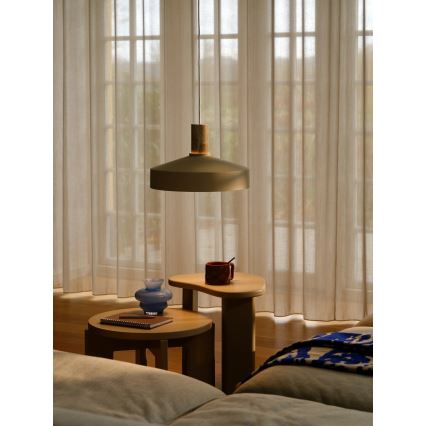 Nordlux - Kattokruunu johdossa ELVAS 1xE27/60W/230V halkaisija 37,5 cm beige