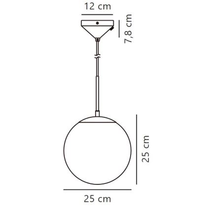 Nordlux - Kattokruunu johdossa GRANT 1xE27/25W/230V halkaisija 25 cm