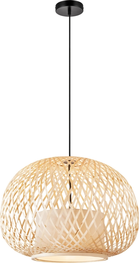 Nordlux - Kattokruunu johdossa HISOKA 1xE27/40W/230V musta/bambu
