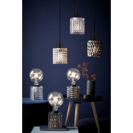 Nordlux - Kattokruunu johdossa HOLLYWOOD 1xE27/60W/230V läpinäkyvä