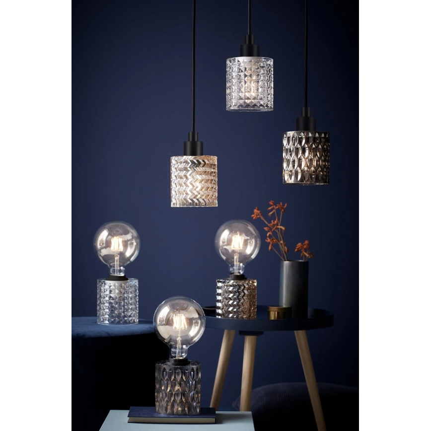 Nordlux - Kattokruunu johdossa HOLLYWOOD 1xE27/60W/230V läpinäkyvä