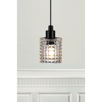 Nordlux - Kattokruunu johdossa HOLLYWOOD 1xE27/60W/230V läpinäkyvä