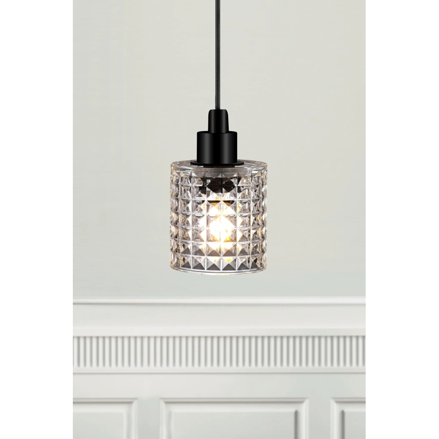 Nordlux - Kattokruunu johdossa HOLLYWOOD 1xE27/60W/230V läpinäkyvä