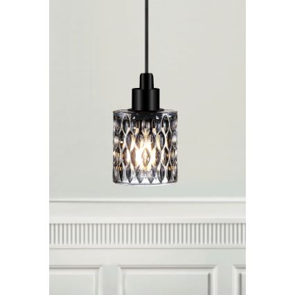 Nordlux - Kattokruunu johdossa HOLLYWOOD 1xE27/60W/230V halkaisija 10,8 cm savuinen
