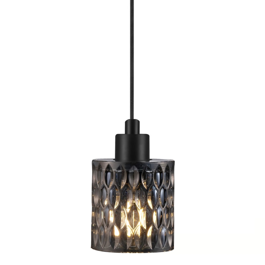 Nordlux - Kattokruunu johdossa HOLLYWOOD 1xE27/60W/230V halkaisija 10,8 cm savuinen