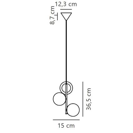 Nordlux - Kattokruunu johdossa LILLY 3xE14/40W/230V kulta