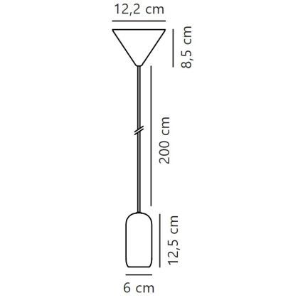 Nordlux - Kattokruunu johdossa NOTTI 1xE27/40W/230V musta