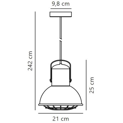 Nordlux - Kattokruunu johdossa PORTER 1xE27/60W/230V