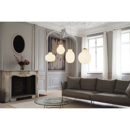 Nordlux - Kattokruunu johdossa RAITO 1xE27/25W/230V messinki/valkoinen